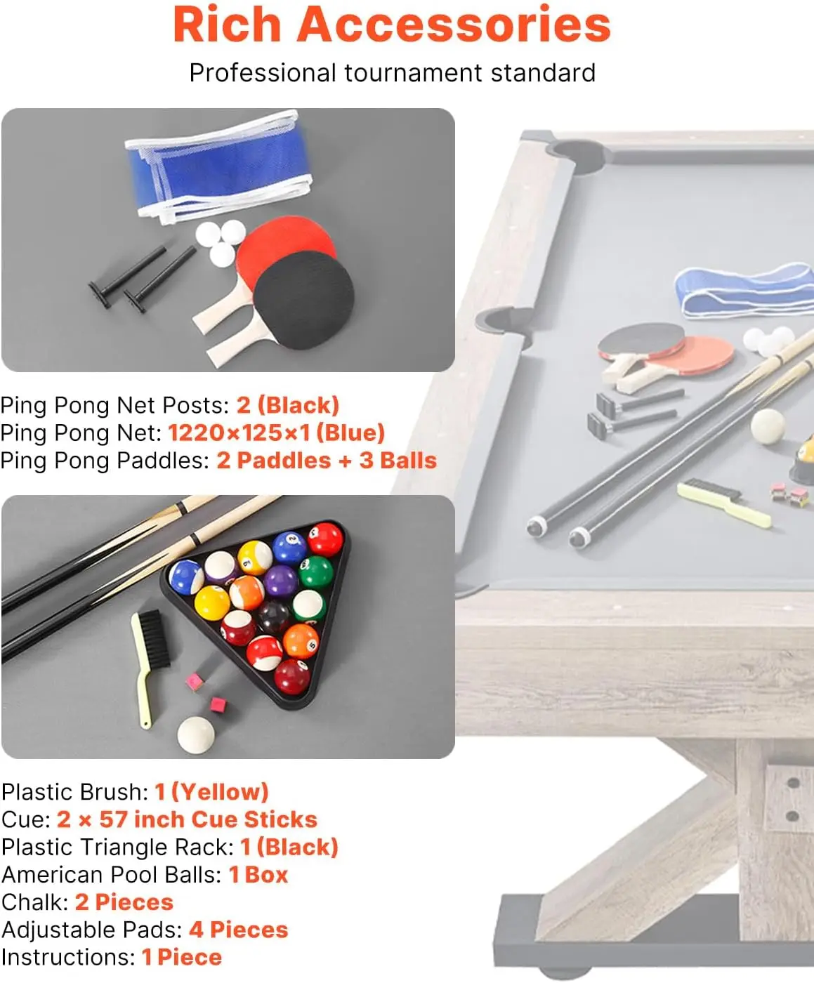 Meja Multi Game 3-in-1 7ft den - Table Tennis No 1 ulasan dan harga